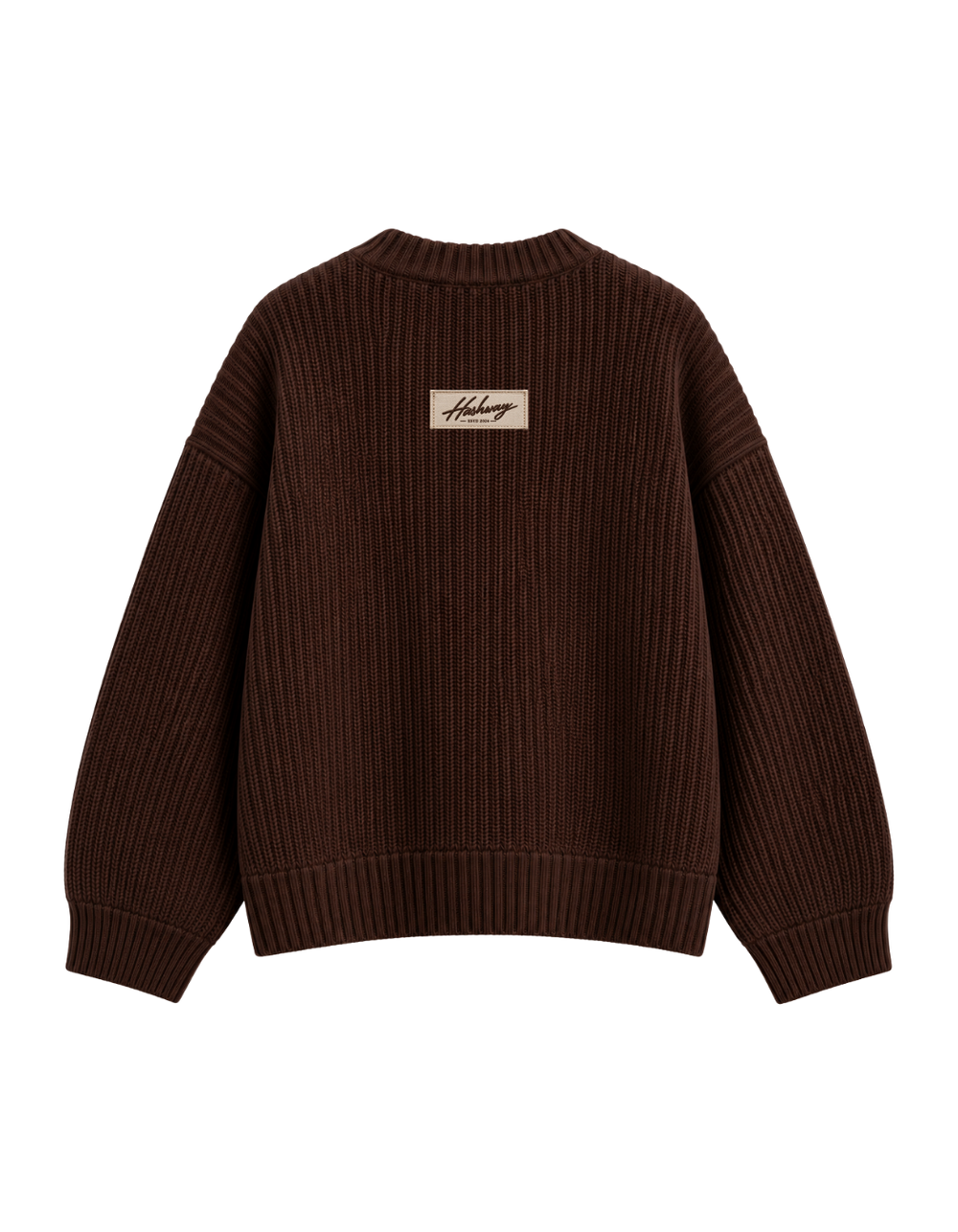 HASHWAY WAVY KNIT SWEATER - BROWN