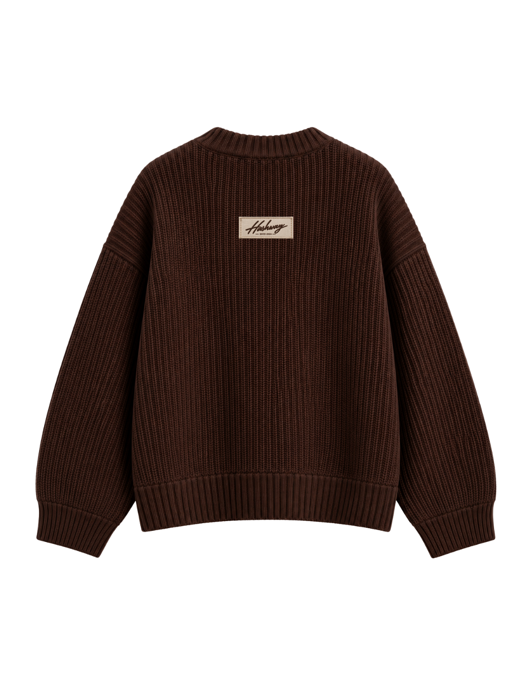 HASHWAY WAVY KNIT SWEATER - BROWN
