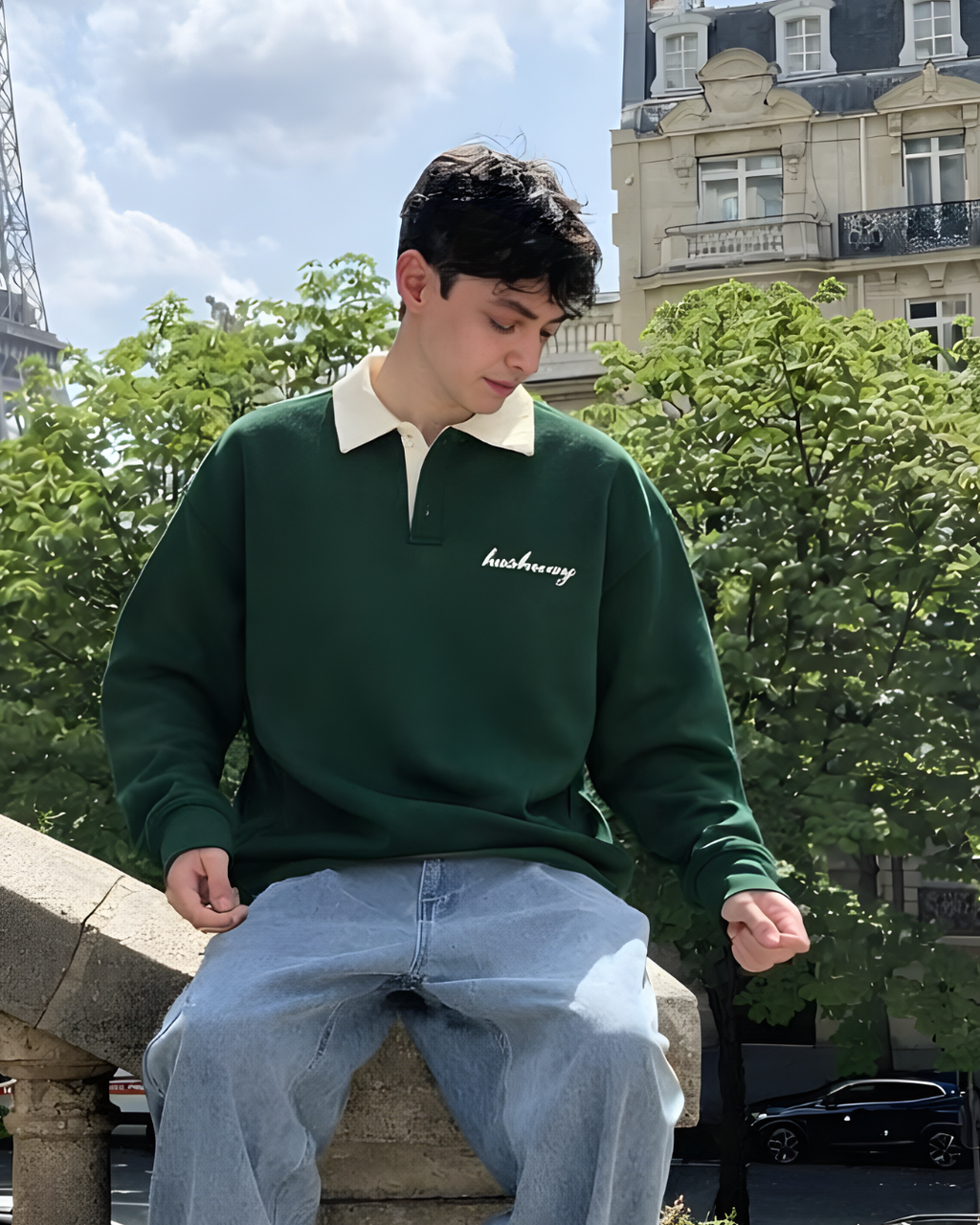 HASHWAY CLASSIC POLO SWEATSHIRT - GREEN