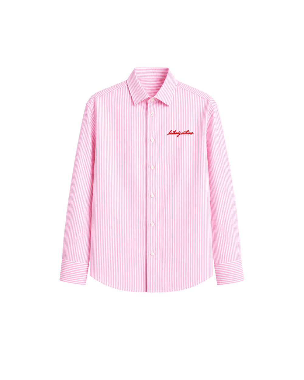 HASHWAY ARCHIVES EMBROIDERED STRIPED SHIRT - PINK