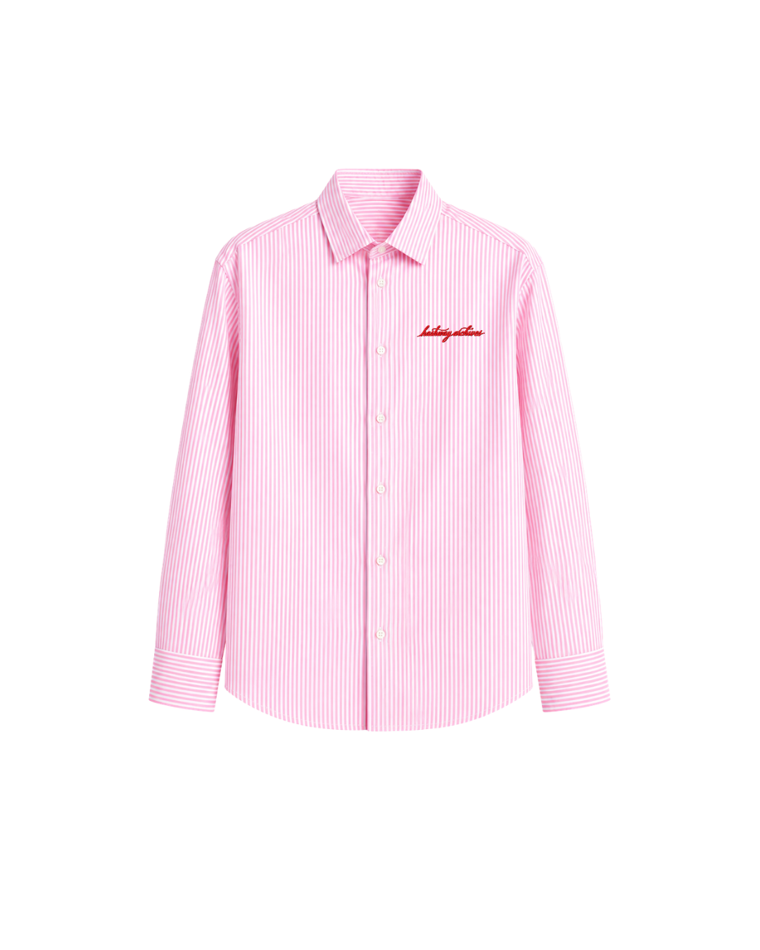 HASHWAY ARCHIVES EMBROIDERED STRIPED SHIRT - PINK