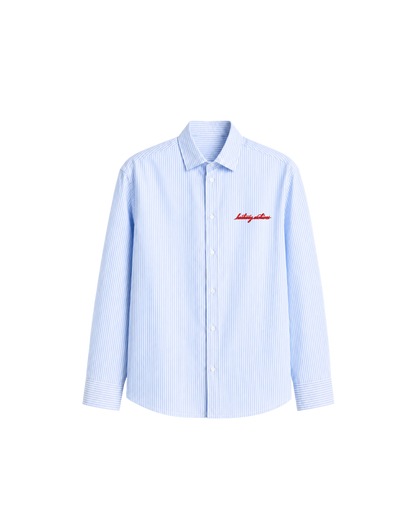 HASHWAY ARCHIVES EMBROIDERED STRIPED SHIRT - SKY BLUE