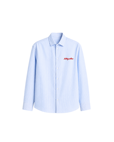 HASHWAY ARCHIVES EMBROIDERED STRIPED SHIRT - SKY BLUE