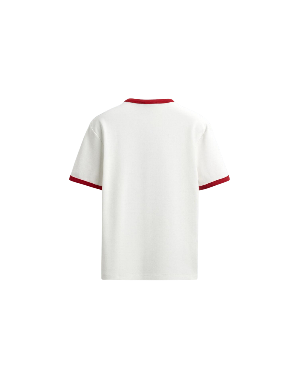 HASHWAY BASIC RIBBED TEE - WHITE/RED