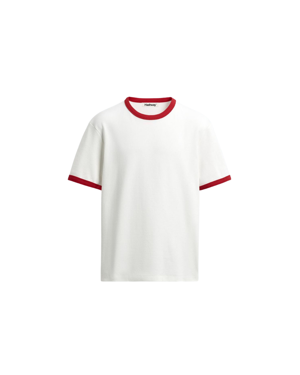 HASHWAY BASIC RINGER TEE - WHITE/RED