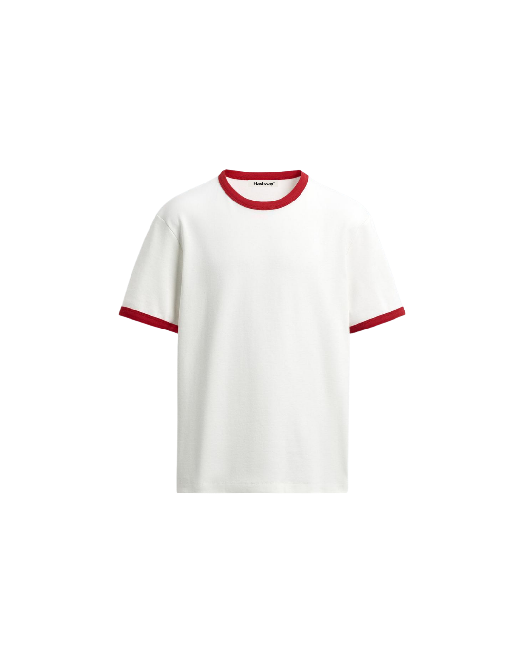 HASHWAY BASIC RINGER TEE - WHITE/RED