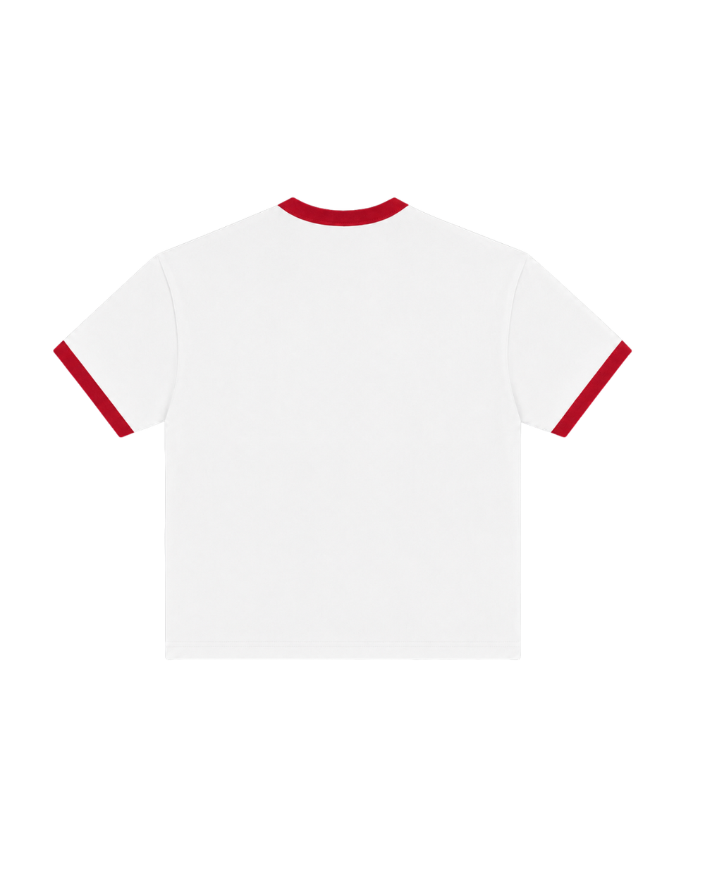 HASHWAY BASIC RIBBED TEE - WHITE/RED