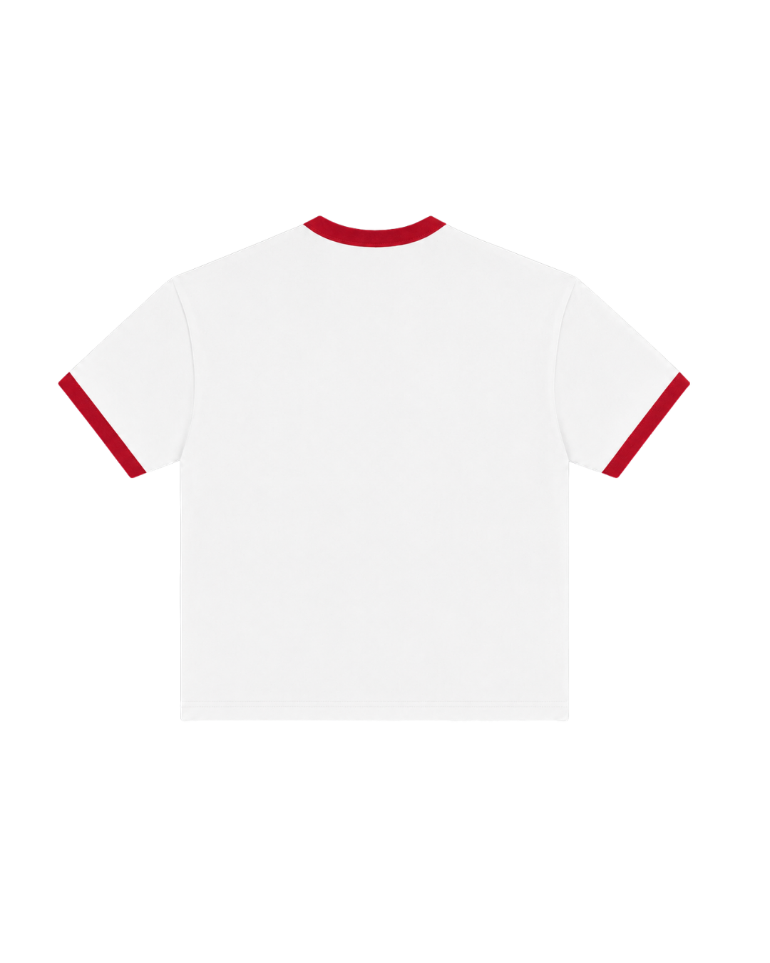 HASHWAY BASIC RIBBED TEE - WHITE/RED