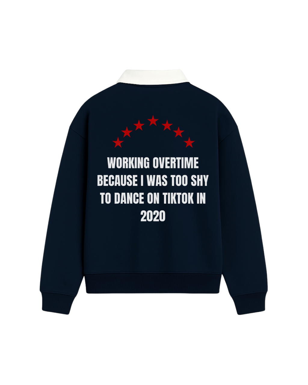 WORKING OVERTIME POLO SWEATSHIRT - NAVY